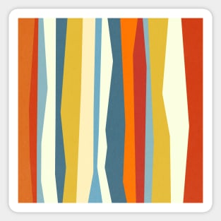 Mid Century Pattern Colorful Retro Stripes Sticker